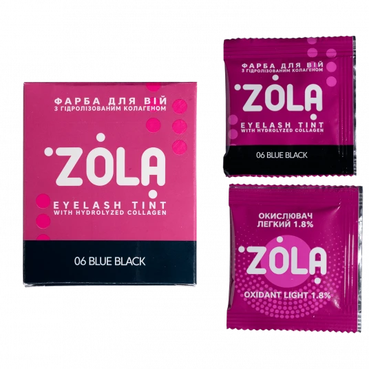 ZOLA Eyelash tint in a sachet with collagen Eyebrow Tint With Collagen 06 Blue Black 5 ml.